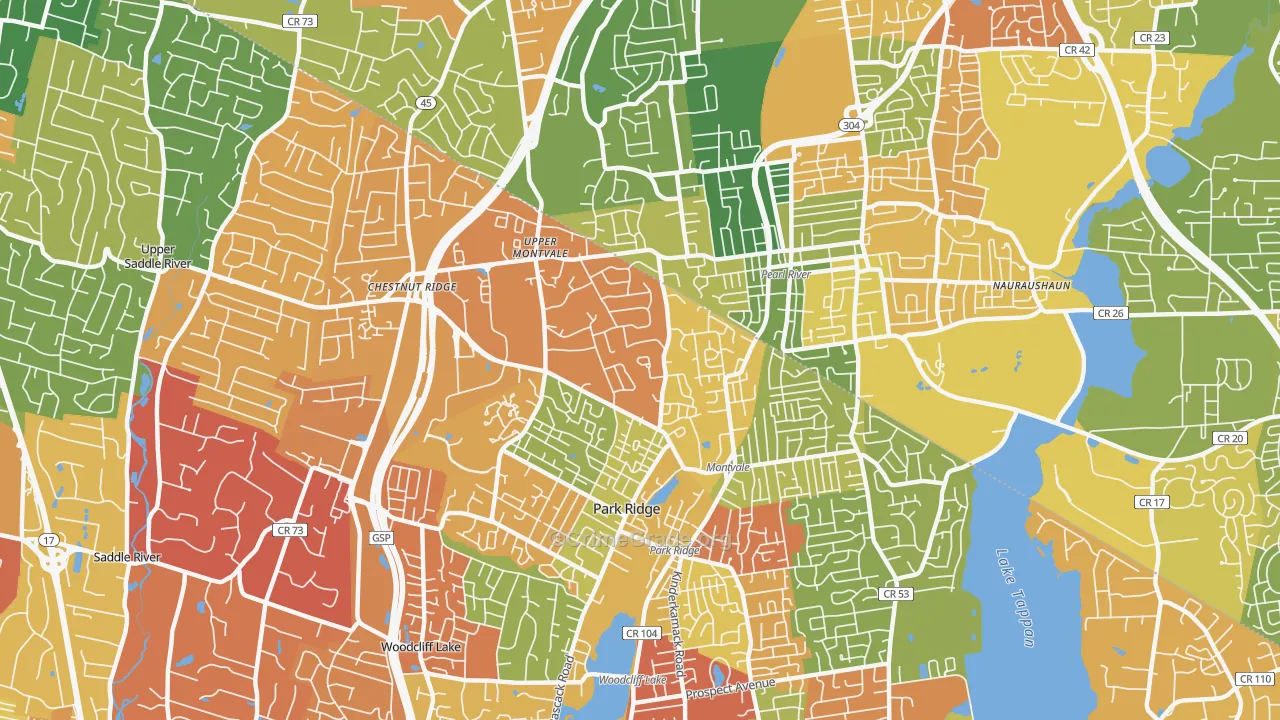 Montvale, NJ Map of Arson Rates