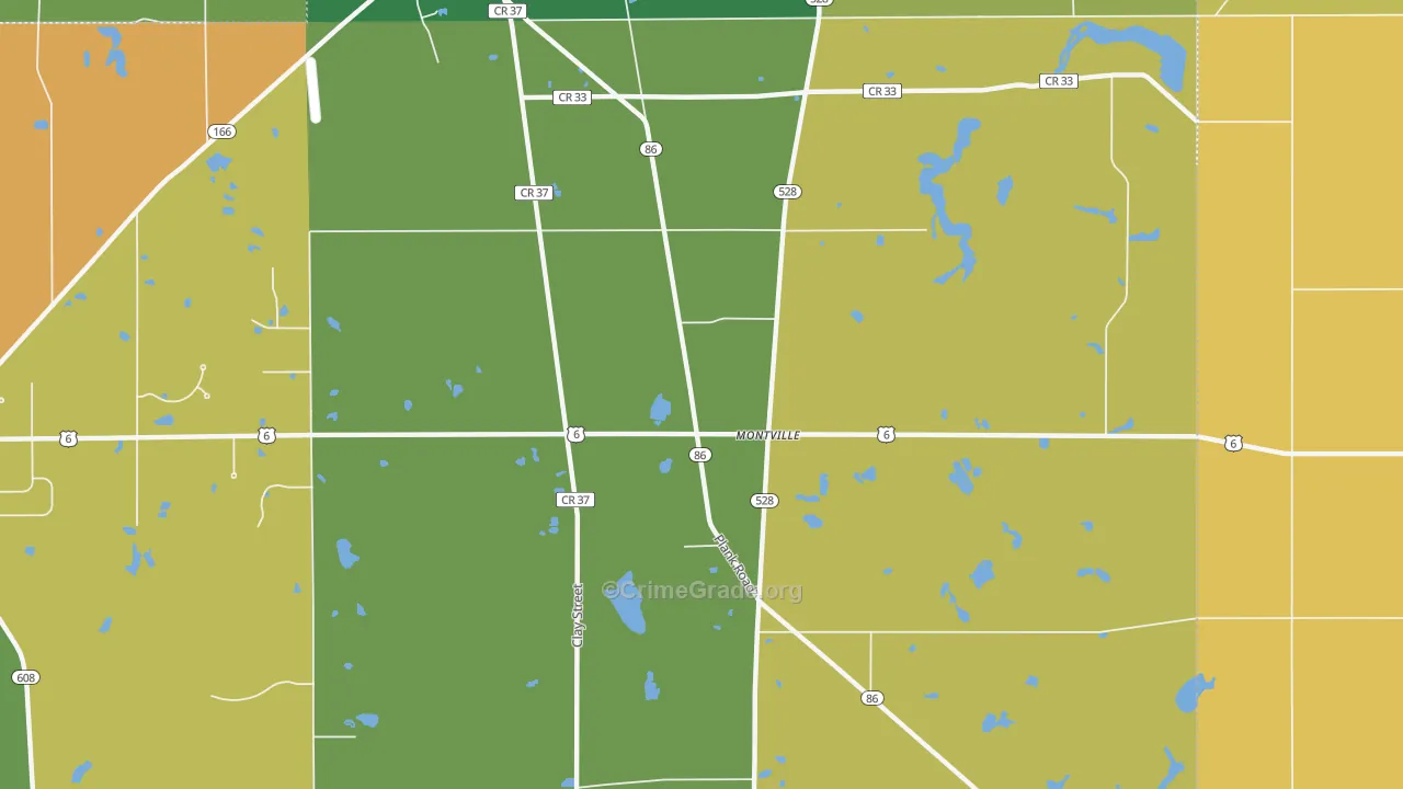Montville, OH Map of Arson Rates