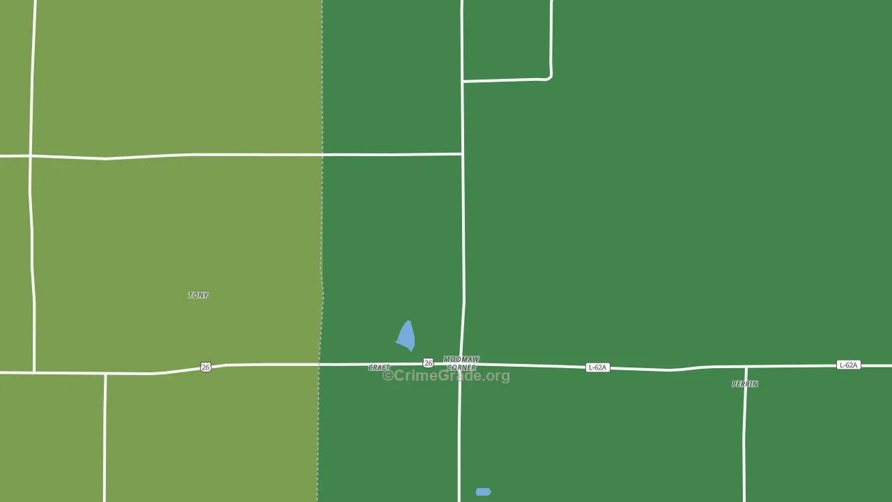 Moomaw Corner, NE Map of Arson Rates