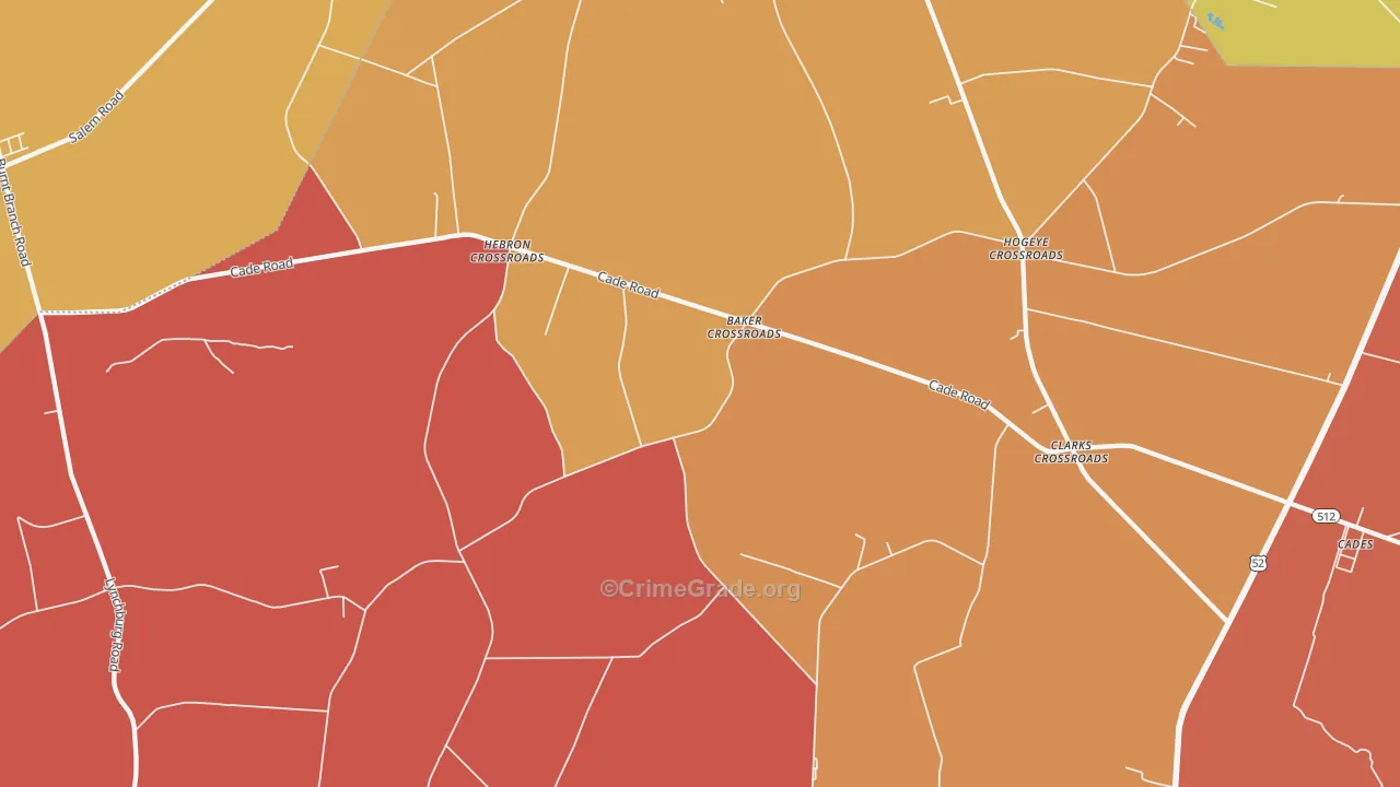 Moores Crossroads, SC Map of Arson Rates