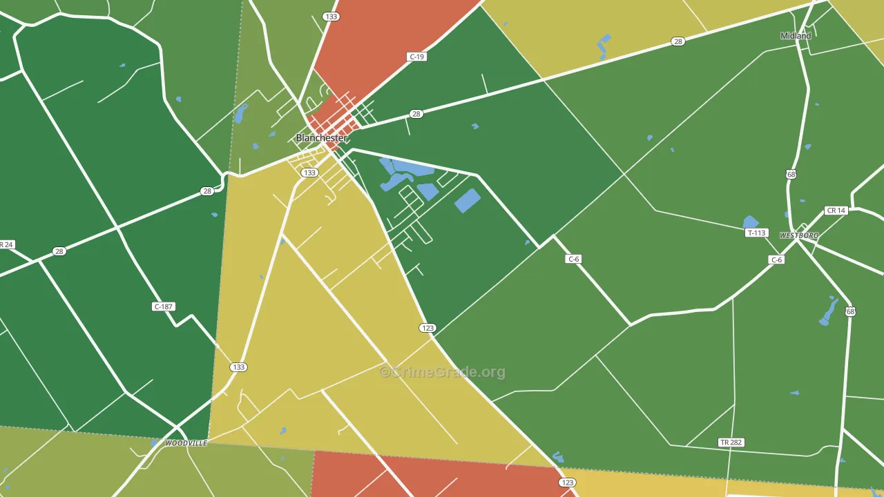 Moores Fork, OH Map of Arson Rates