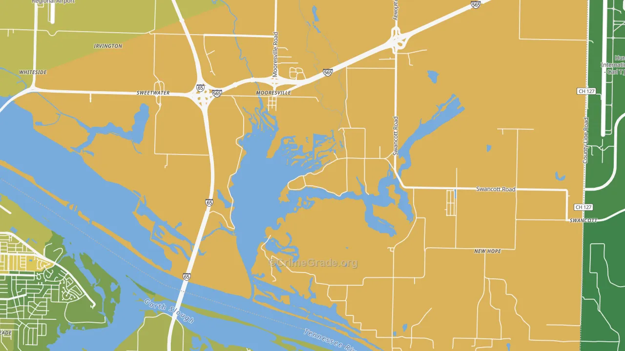 Mooresville, AL Map of Arson Rates
