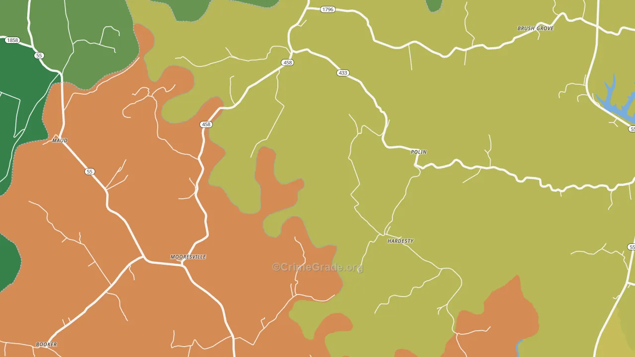 Mooresville, KY Map of Arson Rates