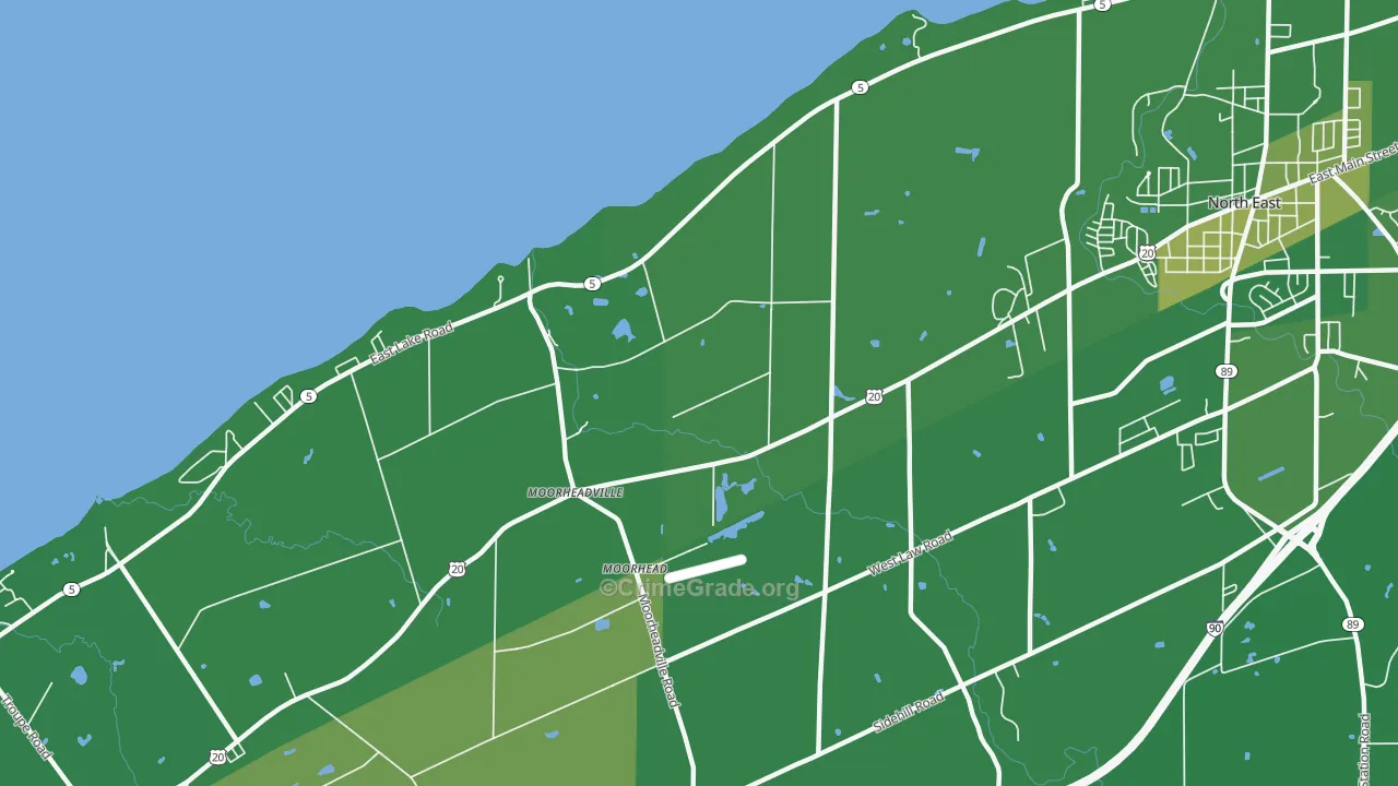 Moorheadville, PA Map of Arson Rates