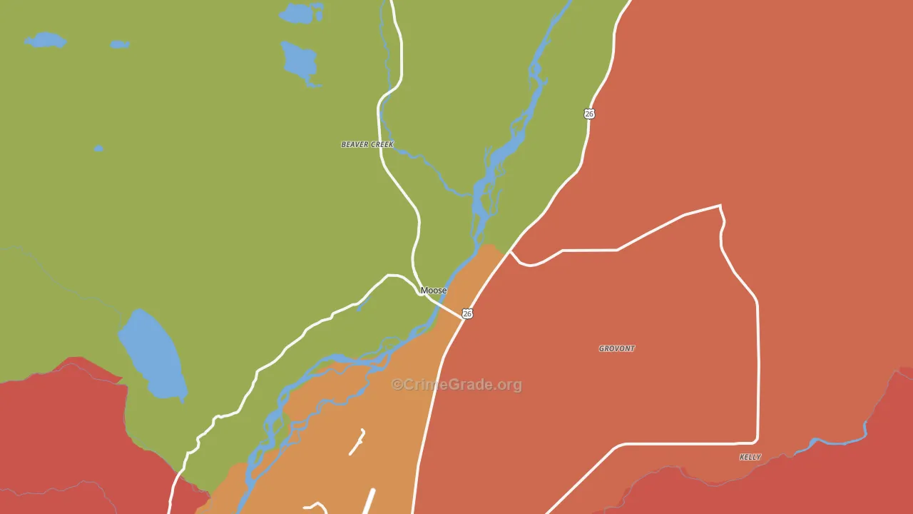 Moose, WY Map of Arson Rates