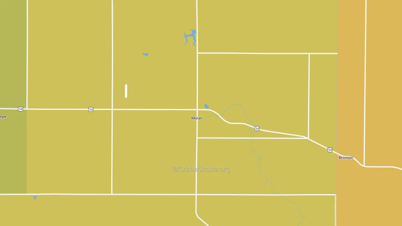 Moran, KS Map of Arson Rates