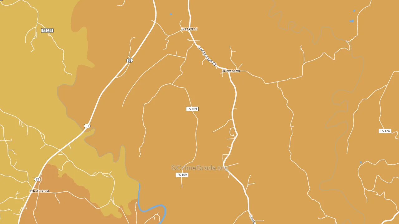 Moreland, AL Map of Arson Rates