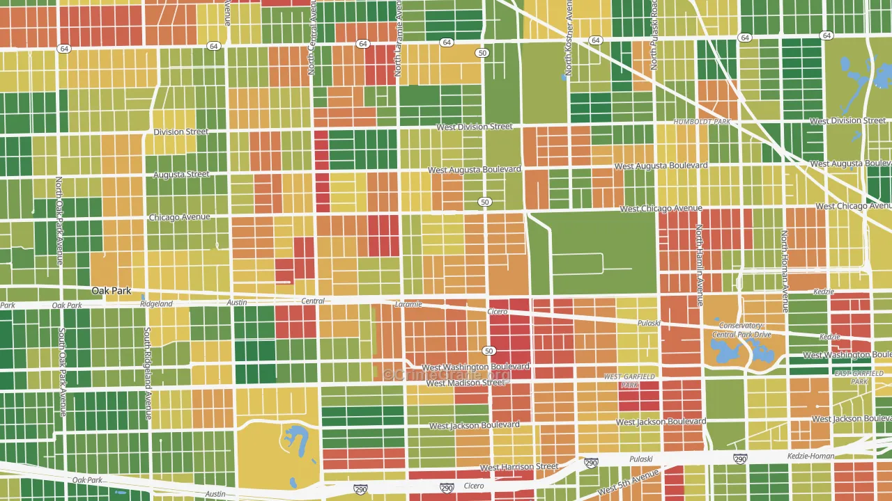 Moreland, Chicago, IL Map of Arson Rates