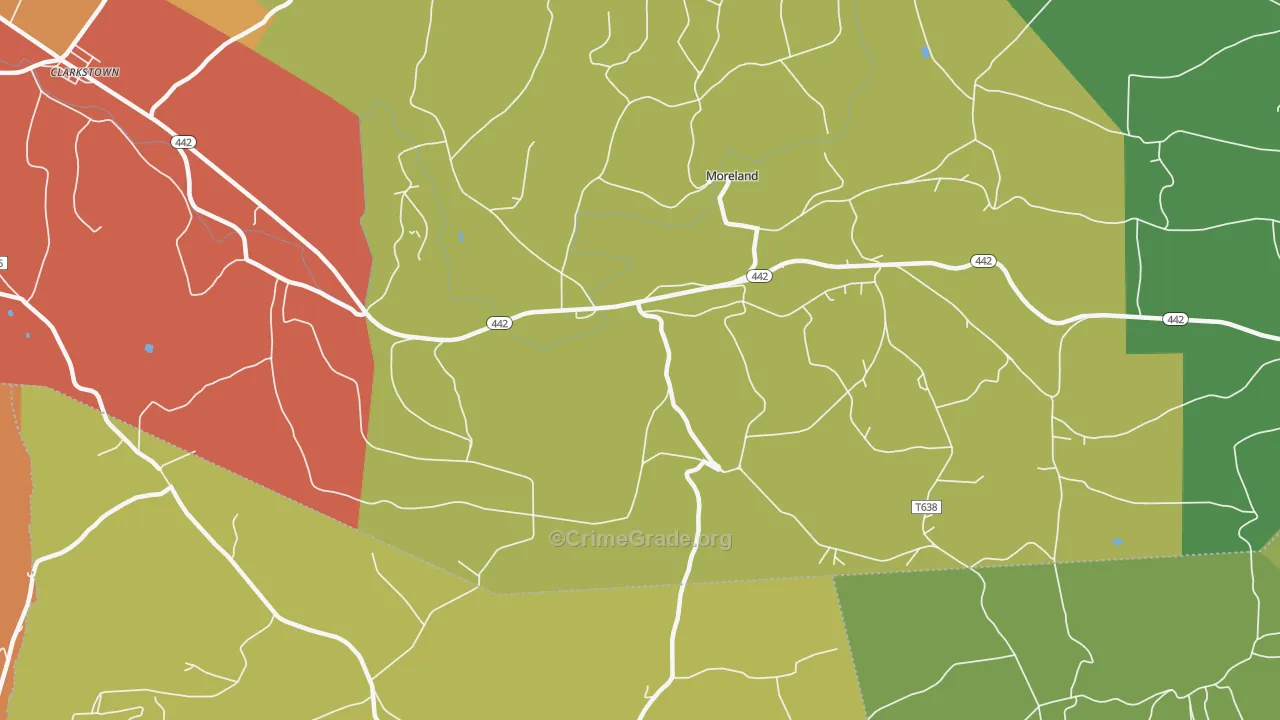 Moreland, PA Map of Arson Rates