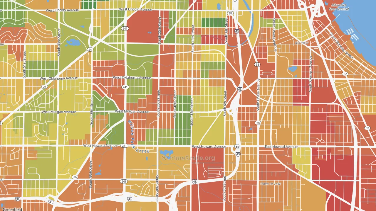 Morgandale, Milwaukee, WI Map of Arson Rates