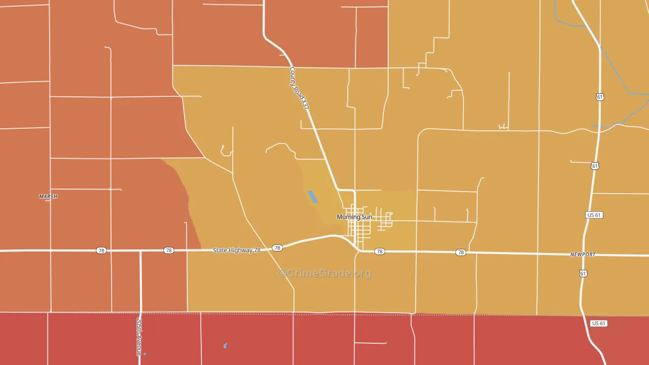 Morning Sun, IA Map of Arson Rates