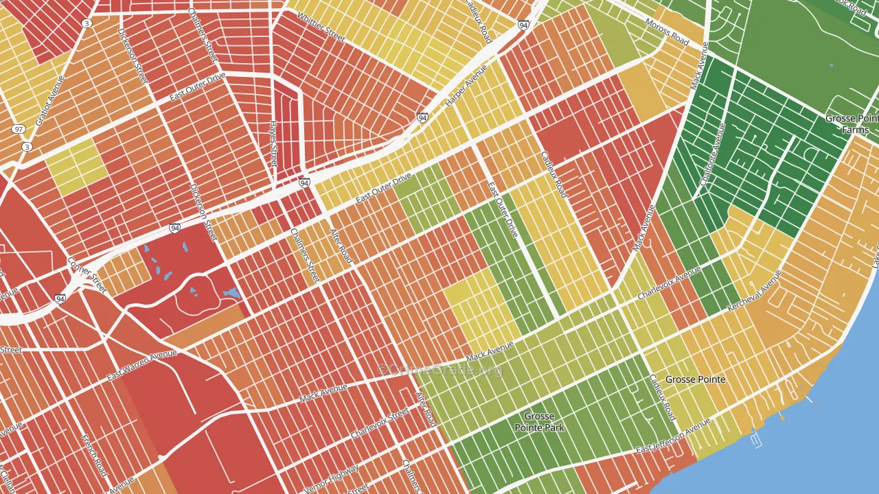 Morningside, Detroit, MI Map of Arson Rates