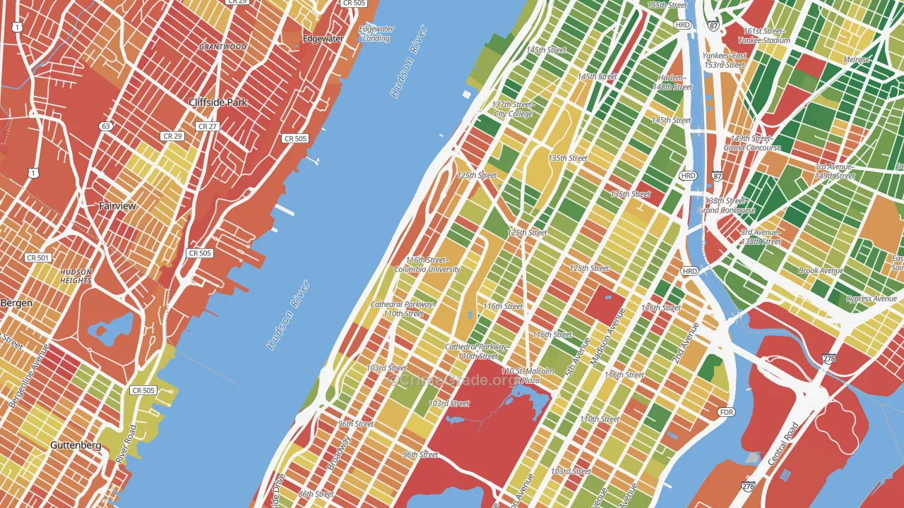 Morningside Heights, Manhattan, NY Map of Arson Rates