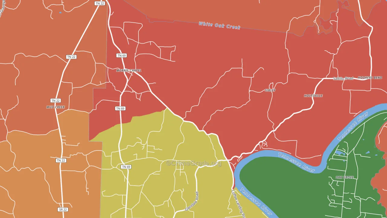 Morris Chapel, TN Map of Arson Rates