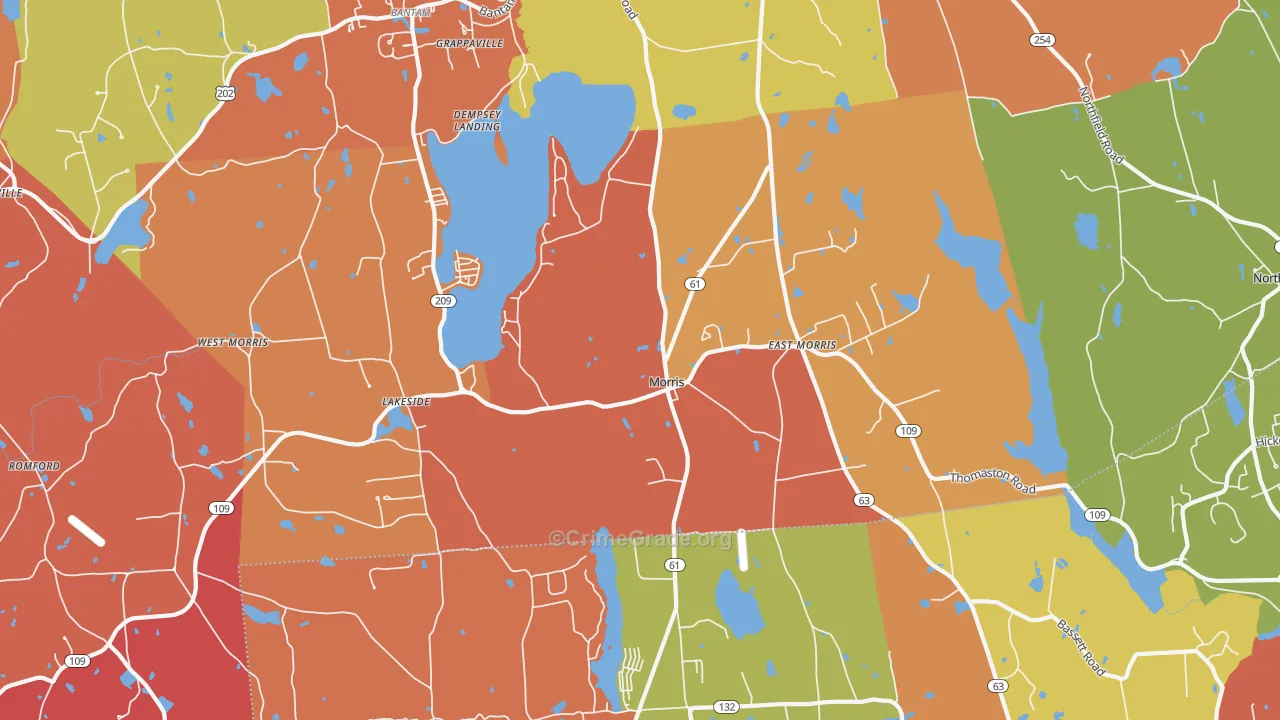 Morris, CT Map of Arson Rates