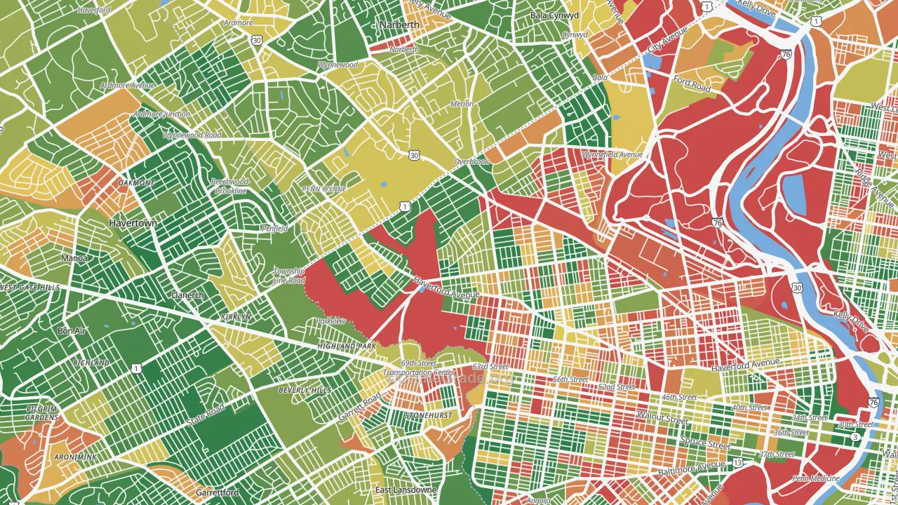 Morris Park, Philadelphia, PA Map of Arson Rates