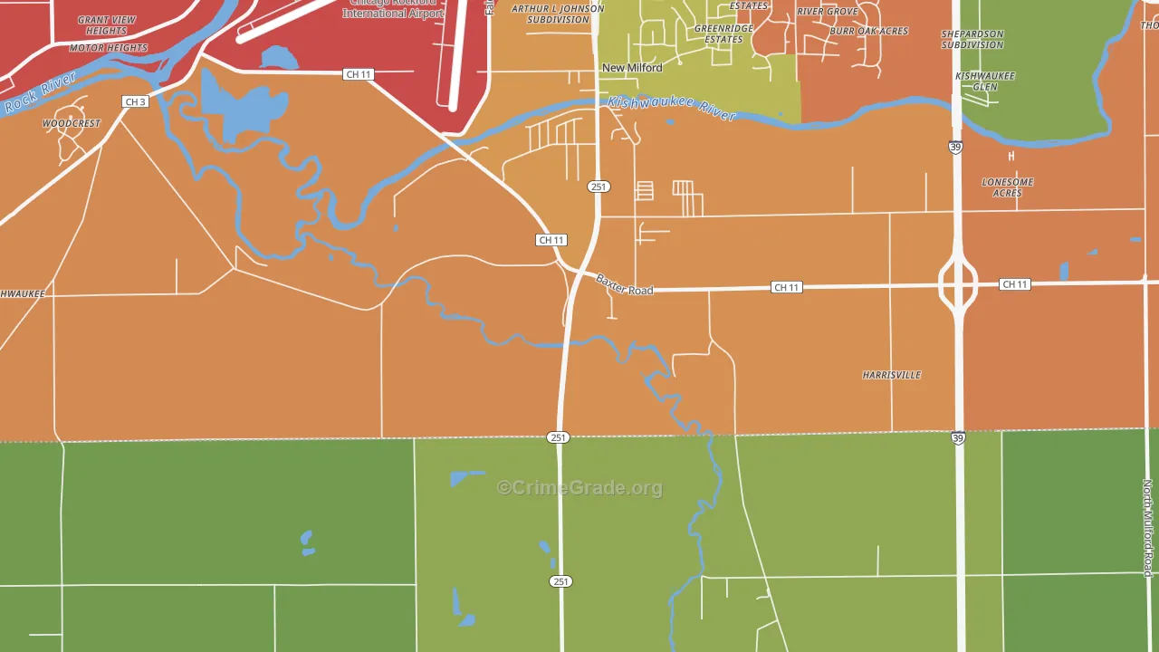 Morristown, IL Map of Arson Rates