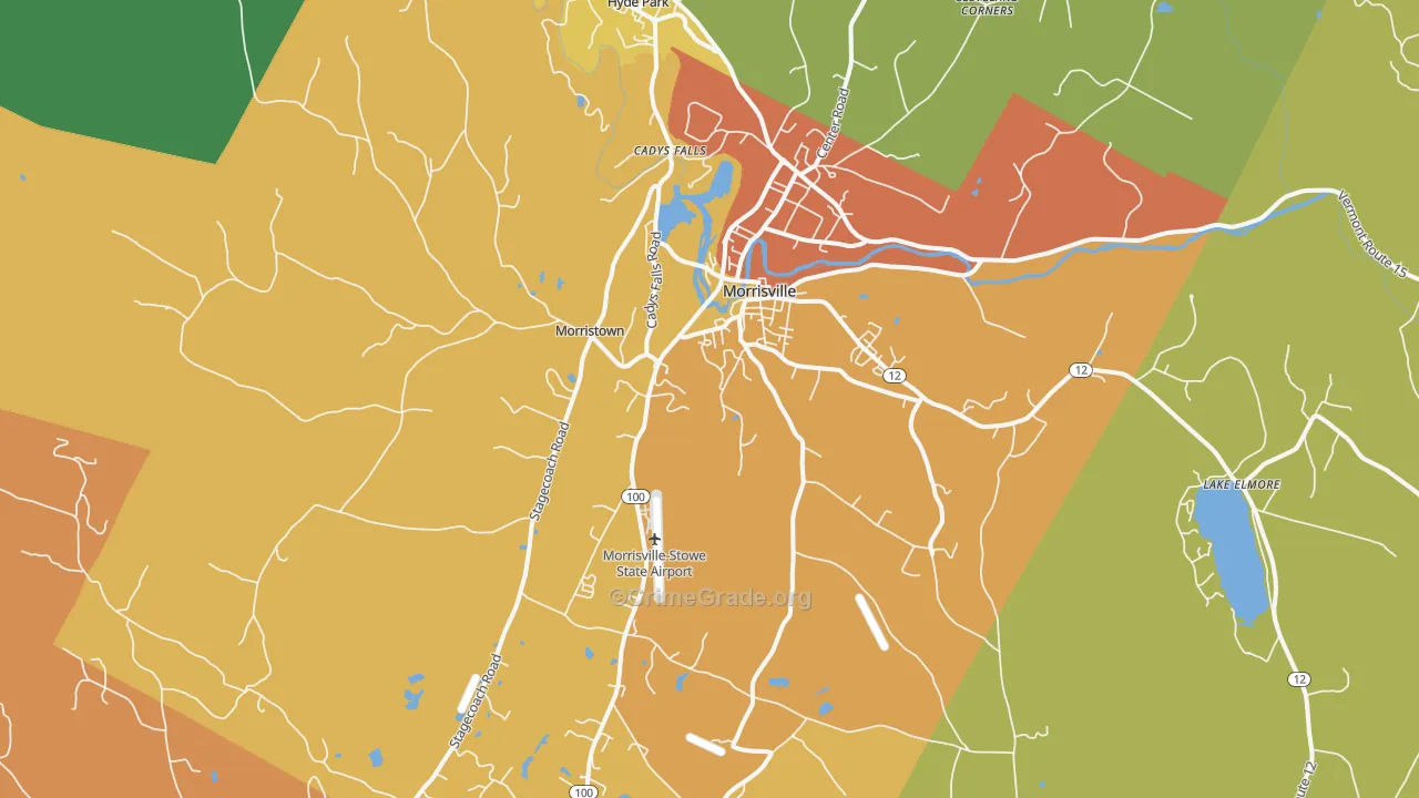 Morrisville, VT Map of Arson Rates