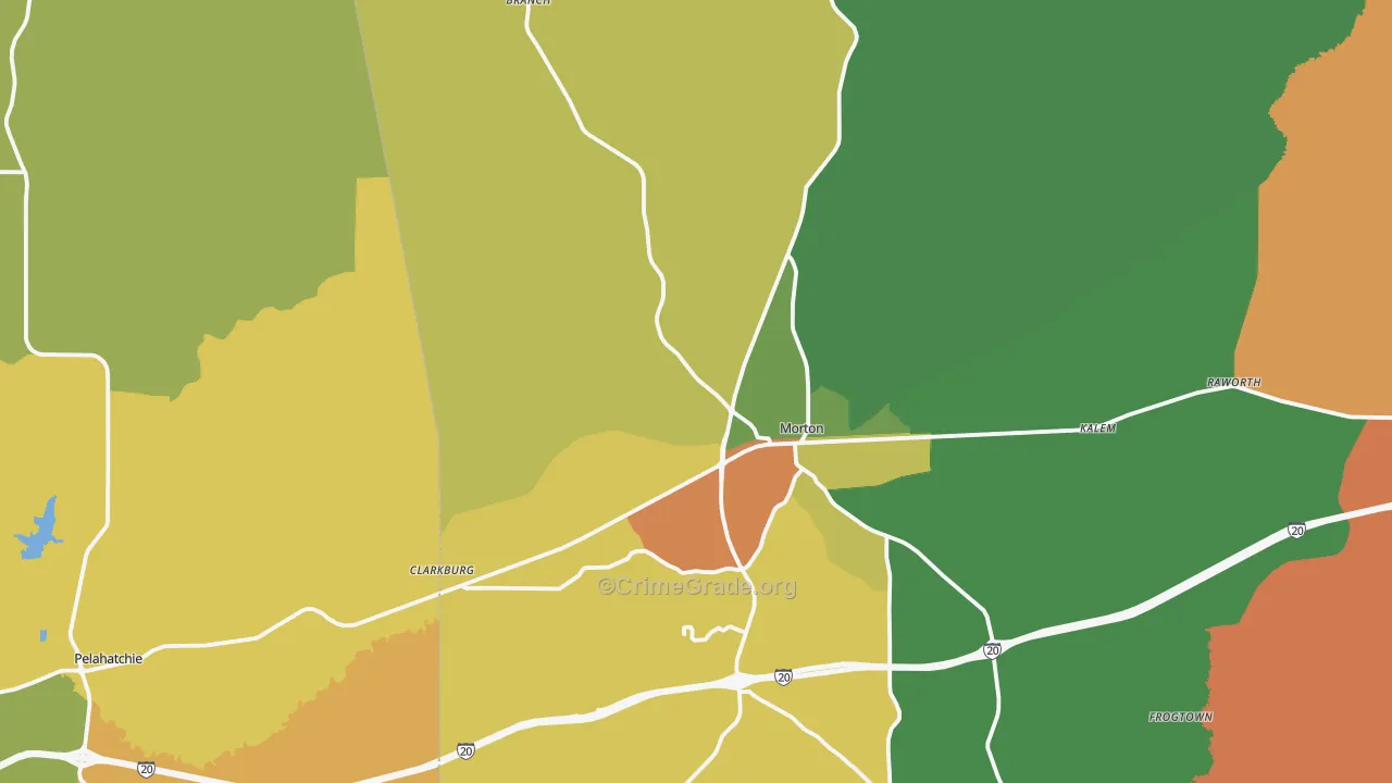 Morton, MS Map of Arson Rates