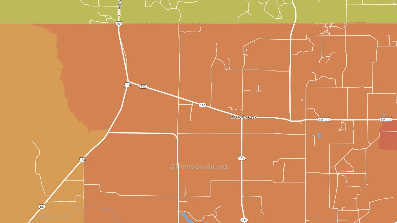 Morton Valley, TX Map of Arson Rates