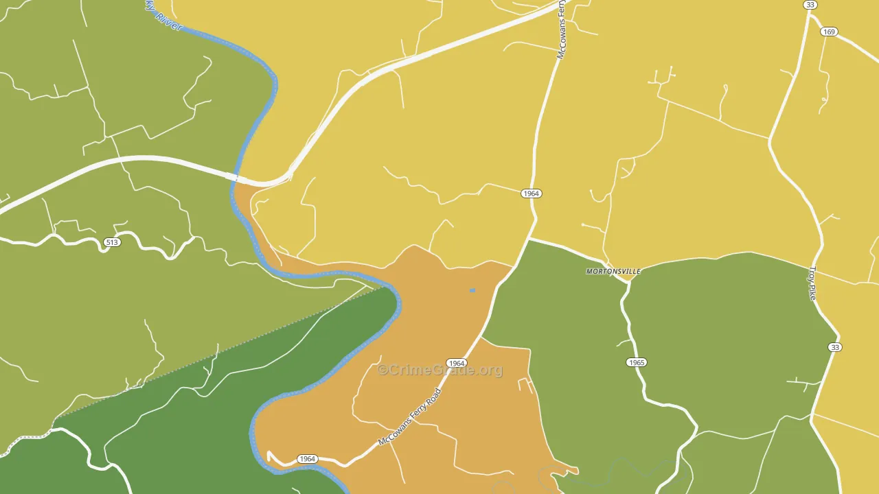 Mortonsville, KY Map of Arson Rates