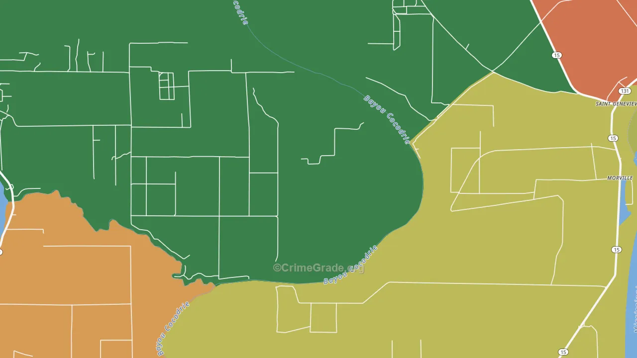 Morville, LA Map of Arson Rates