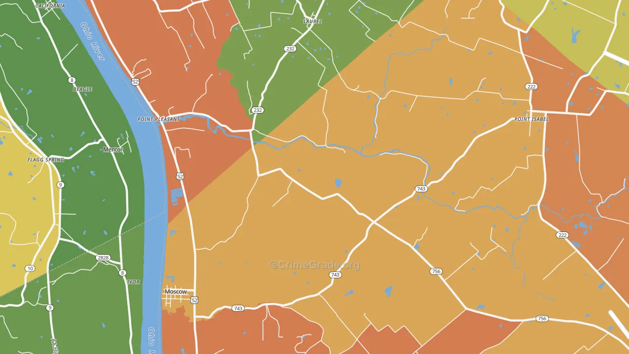 Moscow, OH Map of Arson Rates