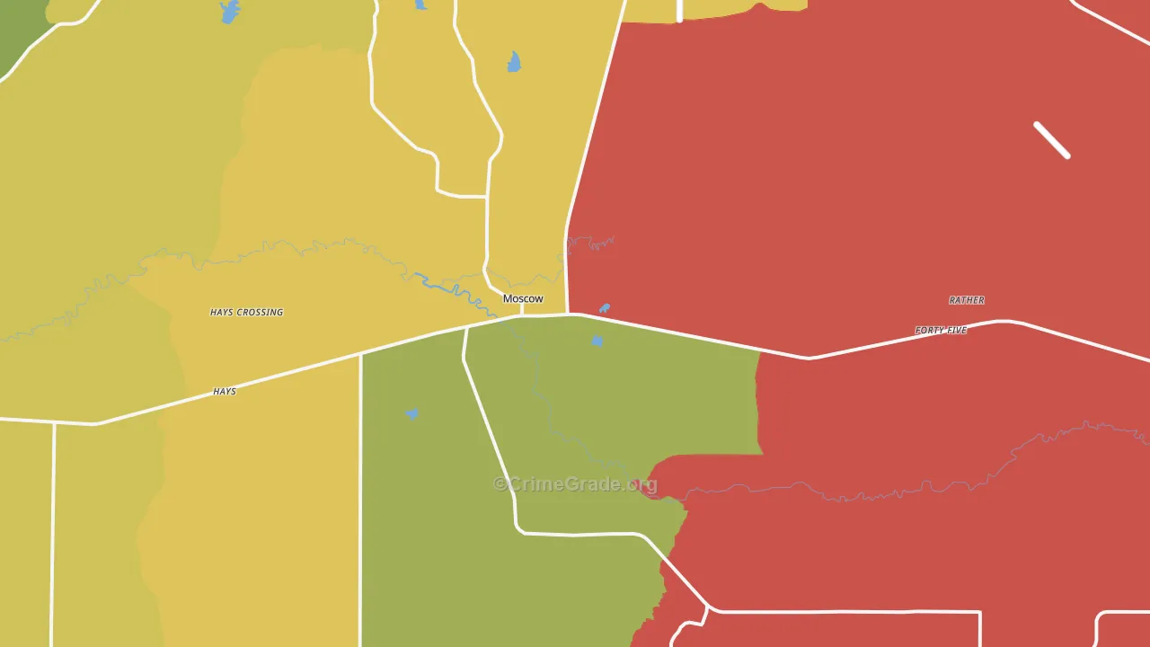 Moscow, TN Map of Arson Rates