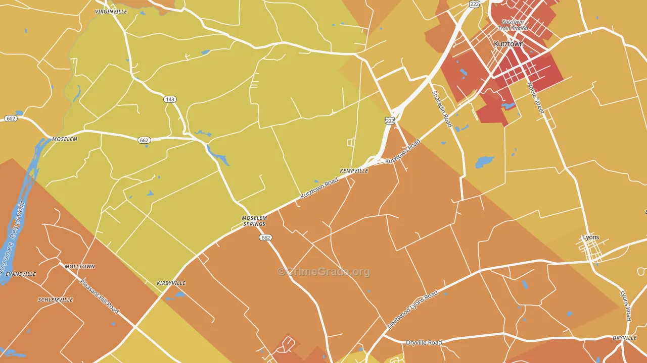 Moselem Springs, PA Map of Arson Rates