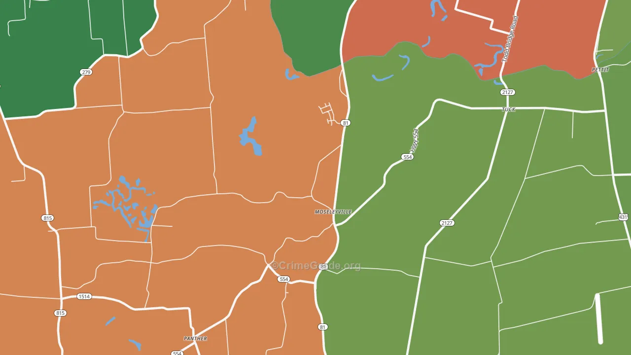 Moseleyville, KY Map of Arson Rates