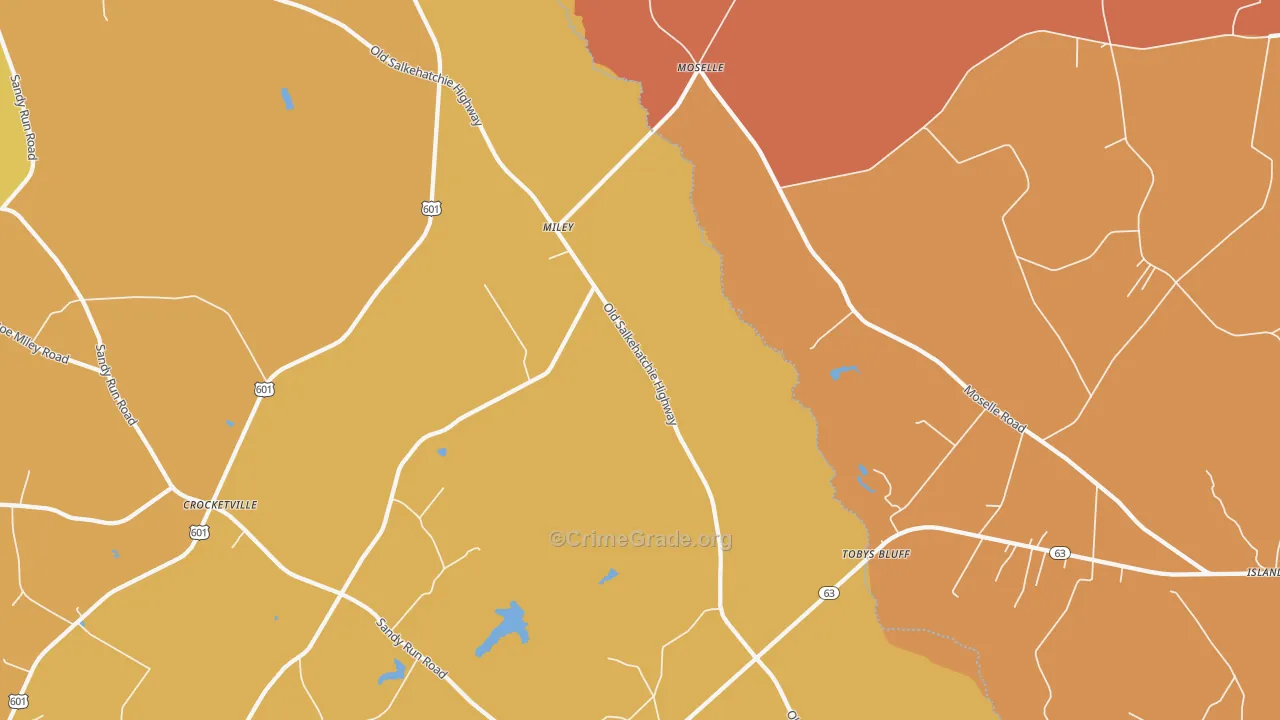 Moselle, SC Map of Arson Rates