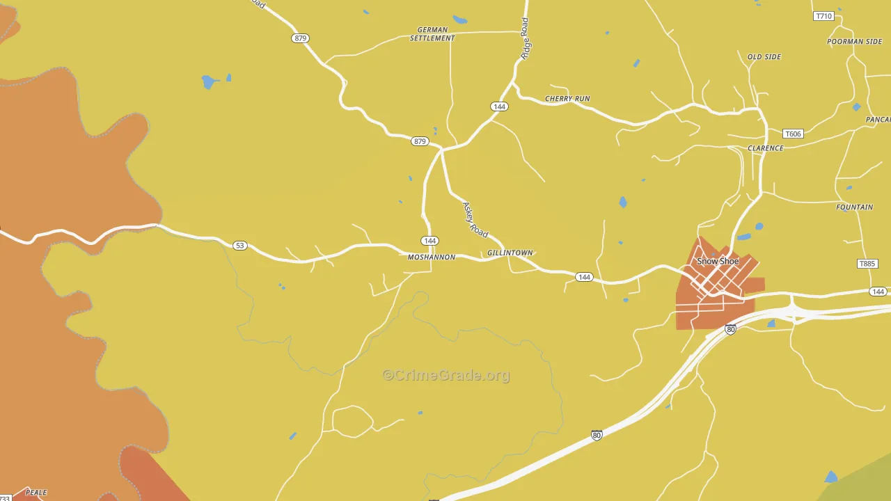 Moshannon, PA Map of Arson Rates
