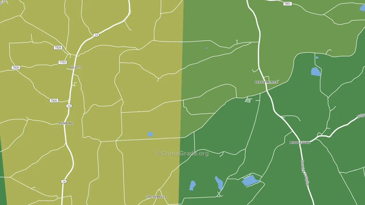 Mosherville, PA Map of Arson Rates