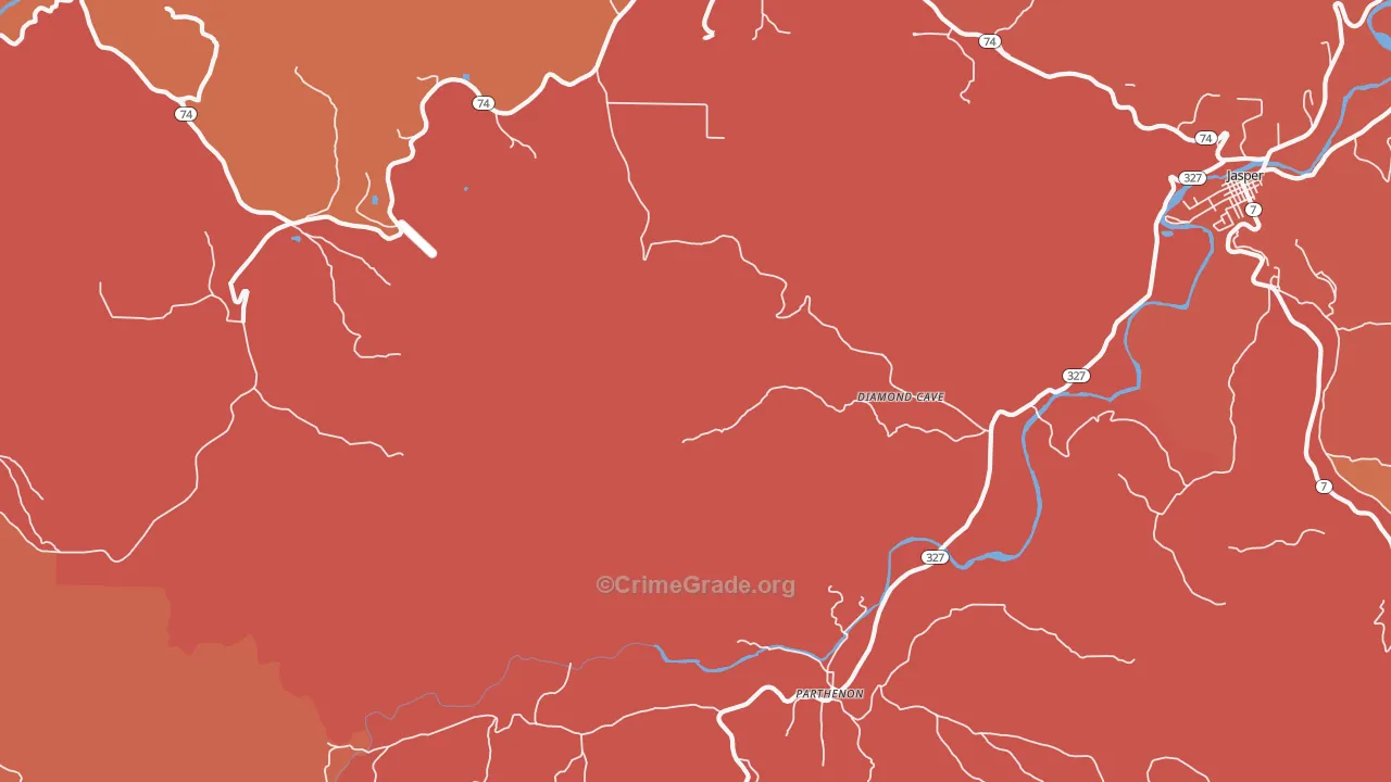 Mossville, AR Map of Arson Rates