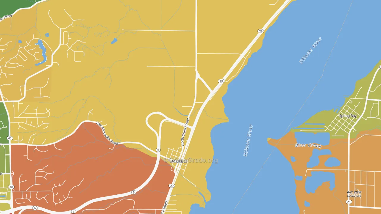 Mossville, IL Map of Arson Rates