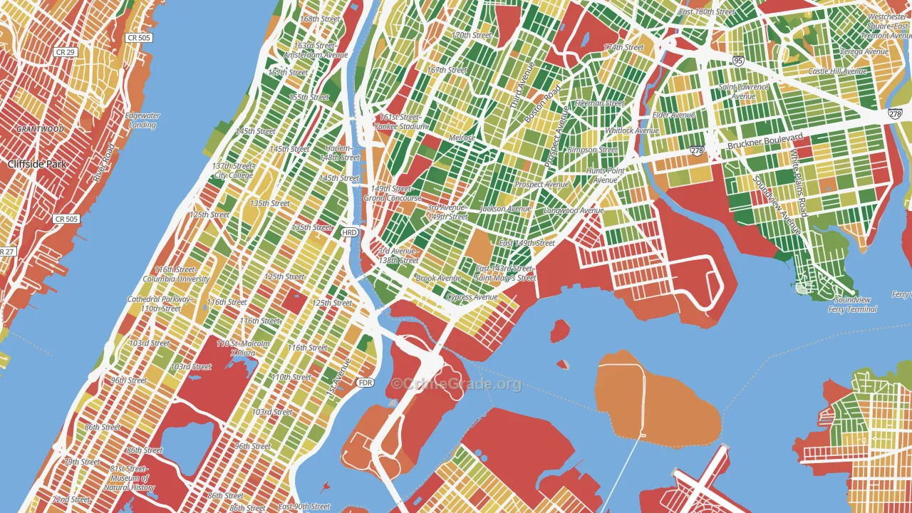 Mott Haven, Bronx, NY Map of Arson Rates