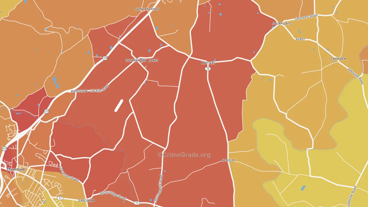 Motters, MD Map of Arson Rates