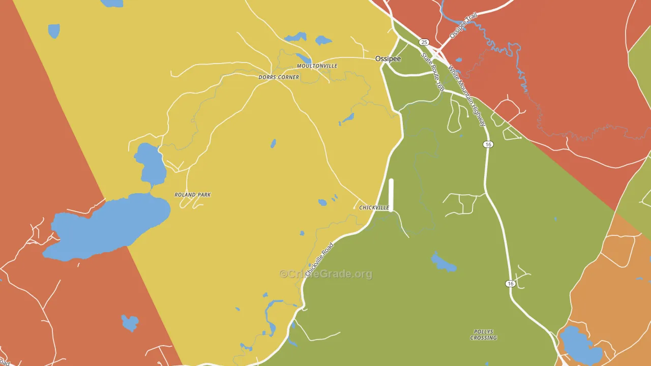 Moultonville, NH Map of Arson Rates