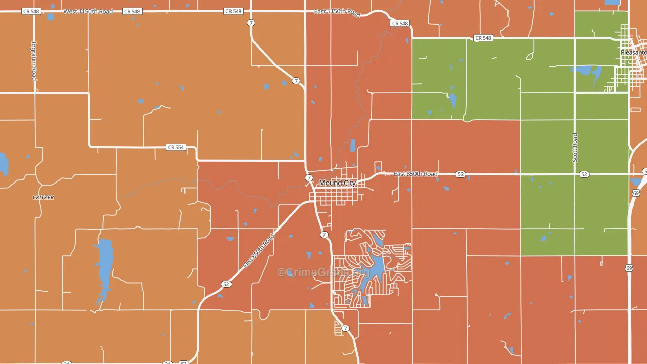 Mound City, KS Map of Arson Rates