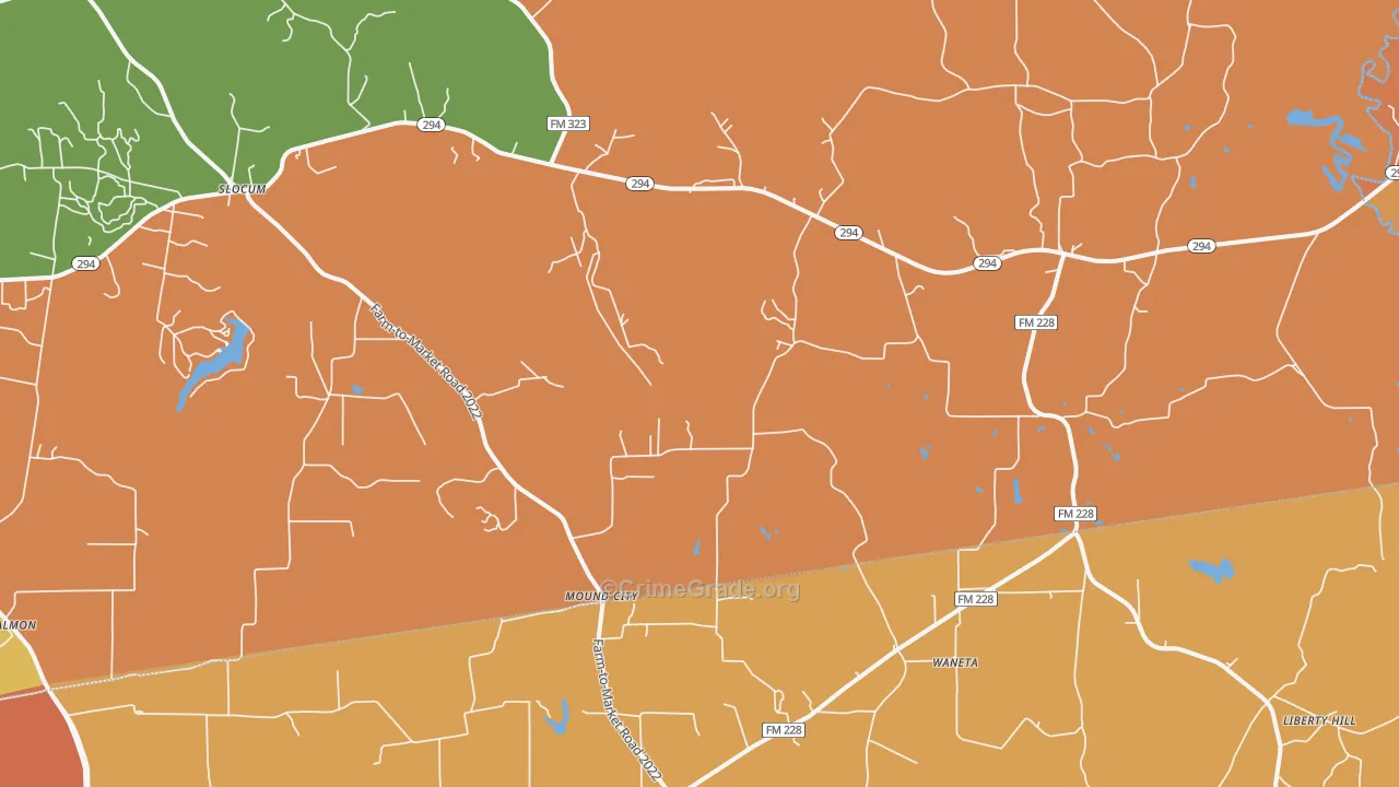 Mound City, TX Map of Arson Rates