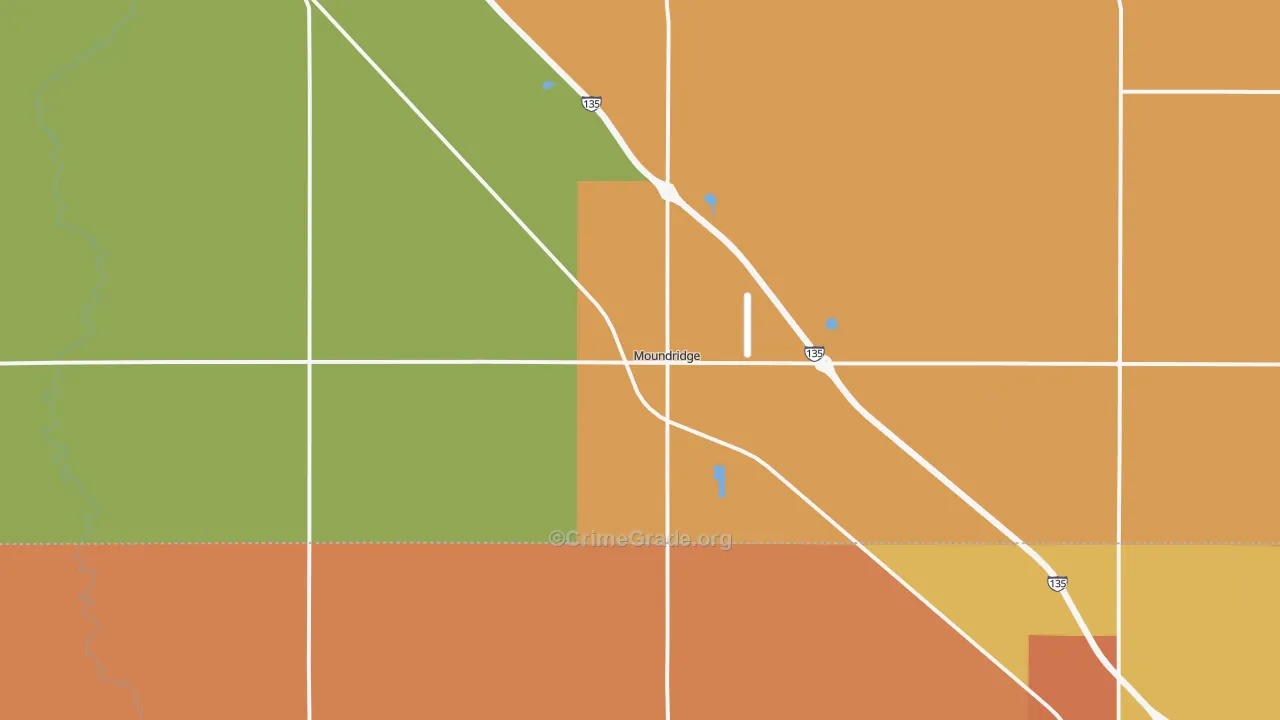 Moundridge, KS Map of Arson Rates