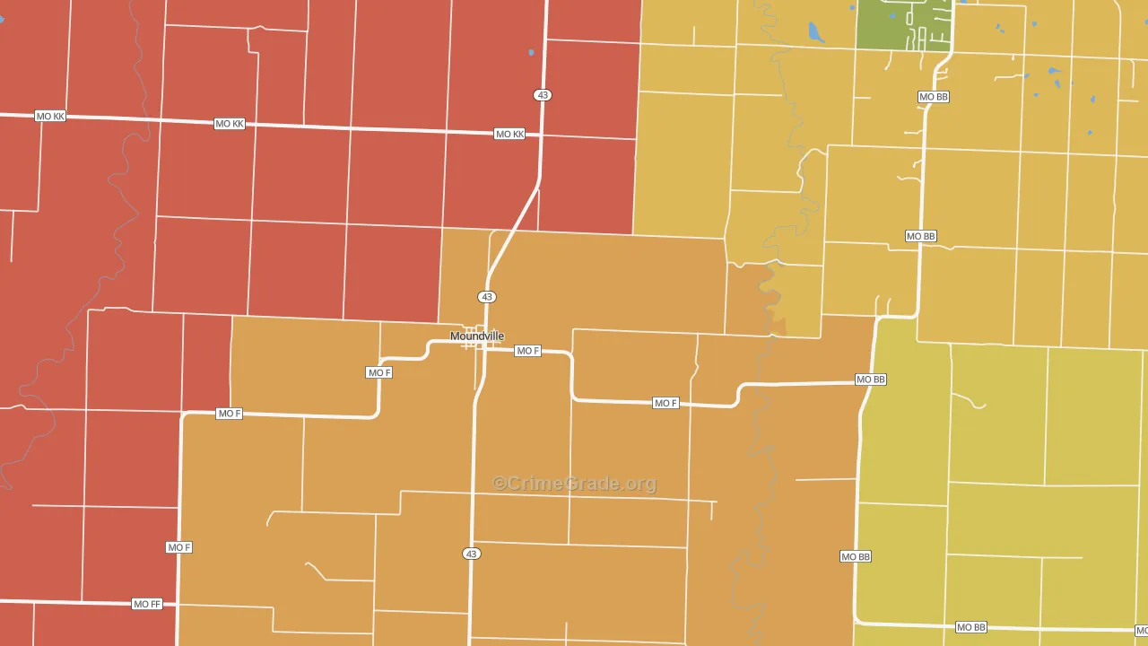 Moundville, MO Map of Arson Rates