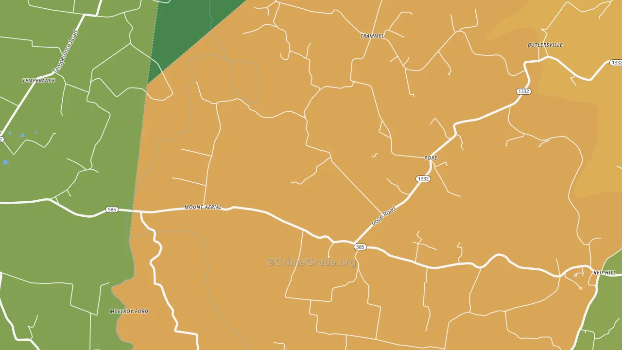 Mount Aerial, KY Map of Arson Rates