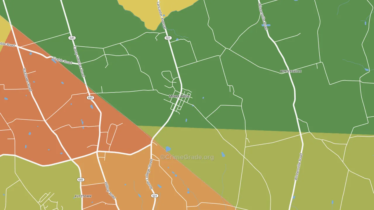 Mount Aetna, PA Map of Arson Rates