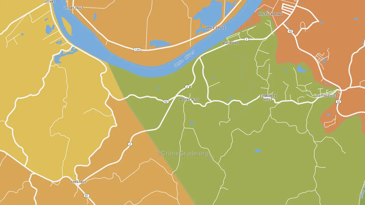 Mount Alto, WV Map of Arson Rates