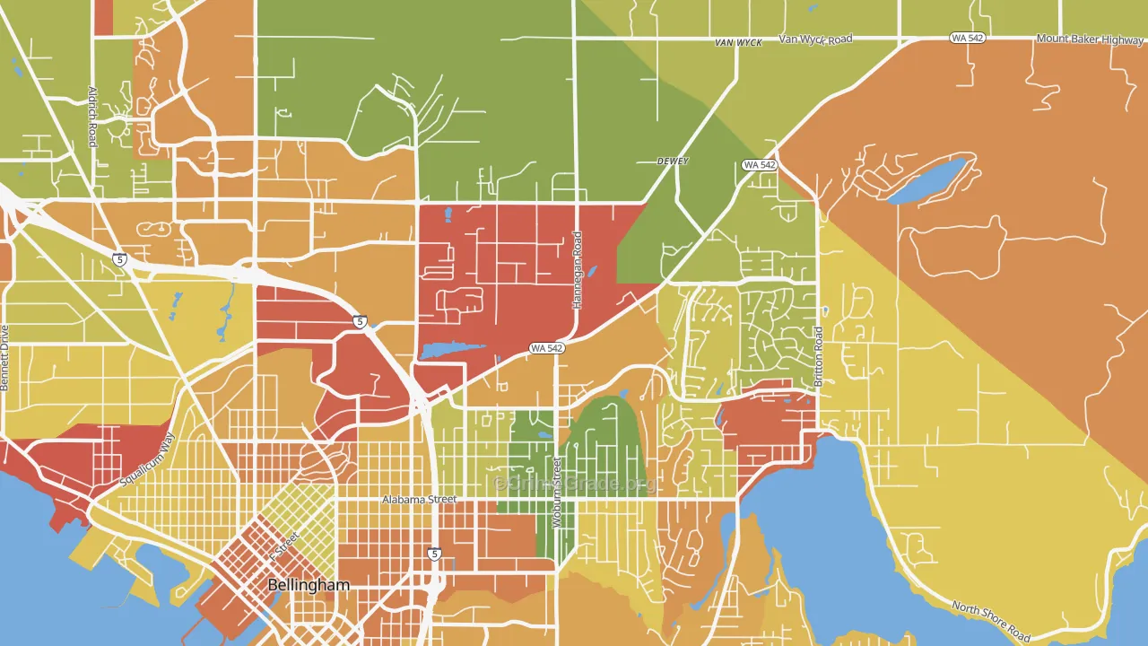 Mount Baker, Bellingham, WA Map of Arson Rates