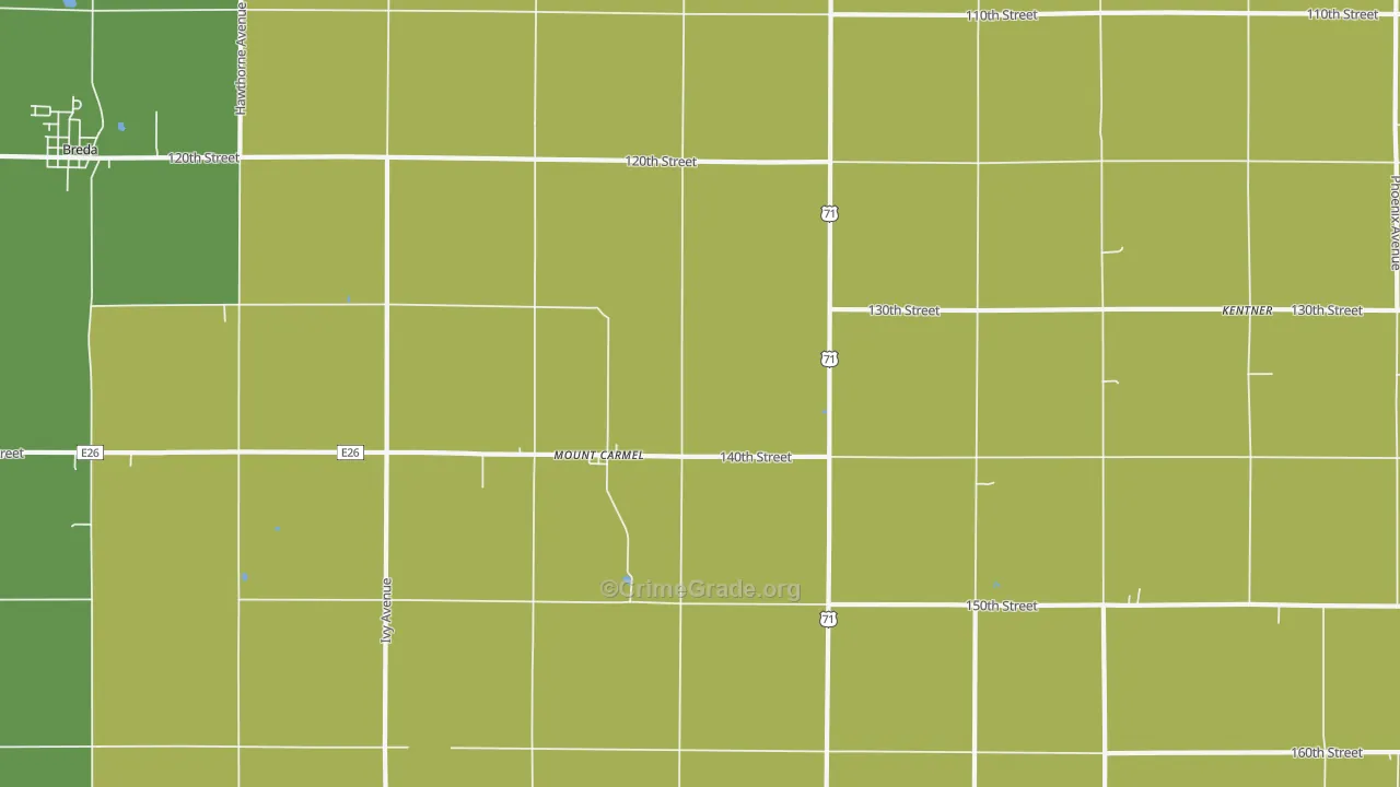 Mount Carmel, IA Map of Arson Rates