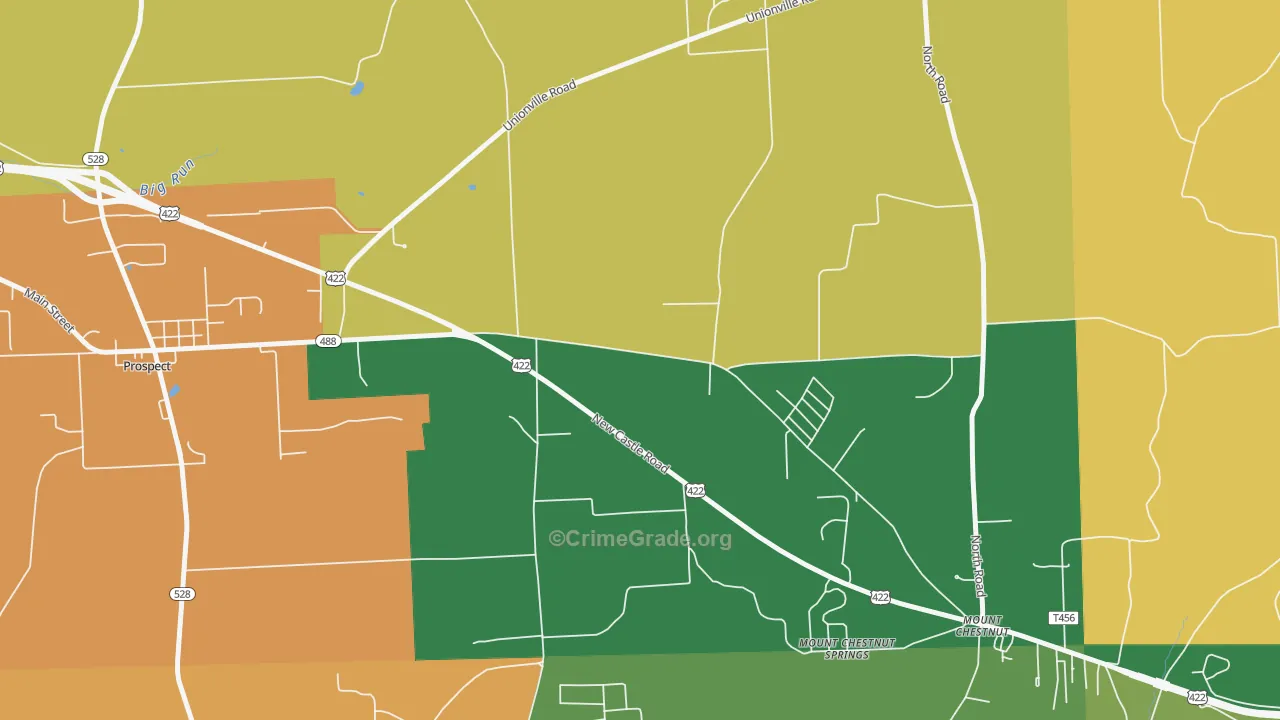 Mount Chestnut Springs, PA Map of Arson Rates