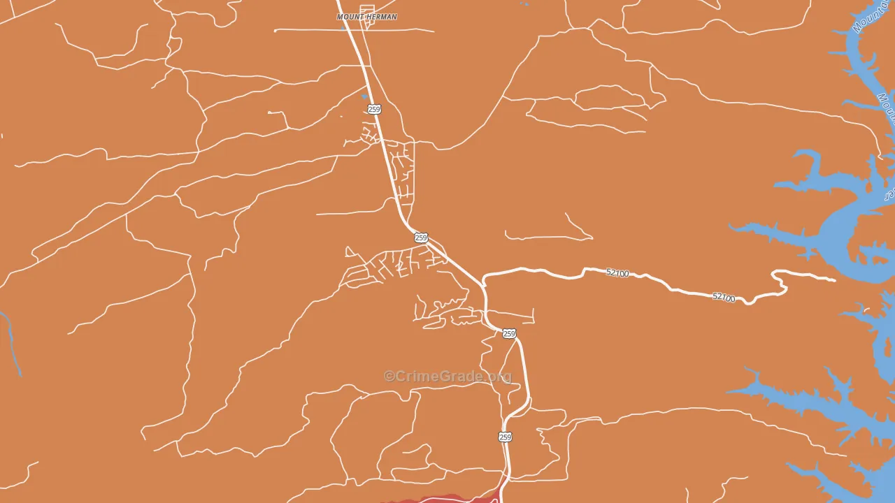 Mount Herman, OK Map of Arson Rates