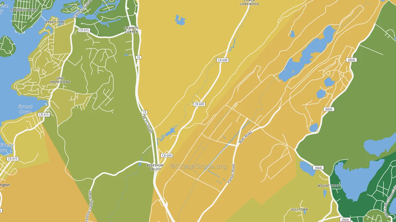 Mount Hope, NJ Map of Arson Rates